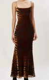 Ronny Kobo Scarlett Spaghetti-strap Burnout Velvet Midi Dress In Multi