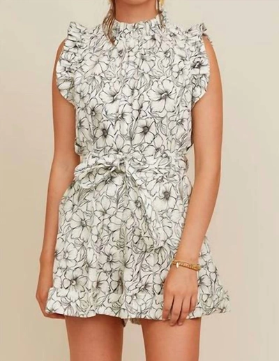 Christy Lynn Diandra Short In Etched Floral In White