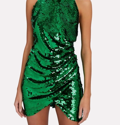 RONNY KOBO JO SEQUIN MINI DRESS IN GREEN