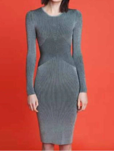 Ronny Kobo Torn Cheffie Midi Dress In Grey