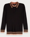 SCOTCH & SODA KNITTED POLO IN BLACK