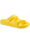Sun + Stone Dayvina Womens Footbed Buckle Pool Slides In Yellow