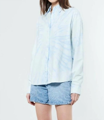 Rta Brady Oversized Shirt In Tie Dye Blue