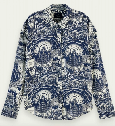 Scotch & Soda Women Oversized Printed Shirt In Multi