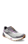 Brooks Catamount 2 Trail Running Shoe In Alloy/ Oyster/ Violet