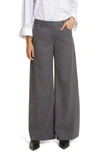 Twp Joanna Stretch Virgin Wool Wide Leg Pants In Heather Grey In Charcoal Heather Gre