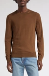 Tom Ford Fine Gauge Merino Wool Sweater In Wood