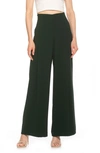 Alexia Admor Elia High Waist Pleat Wide Leg Pants In Emerald