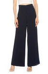 Alexia Admor Elia High Waist Pleat Wide Leg Pants In Navy