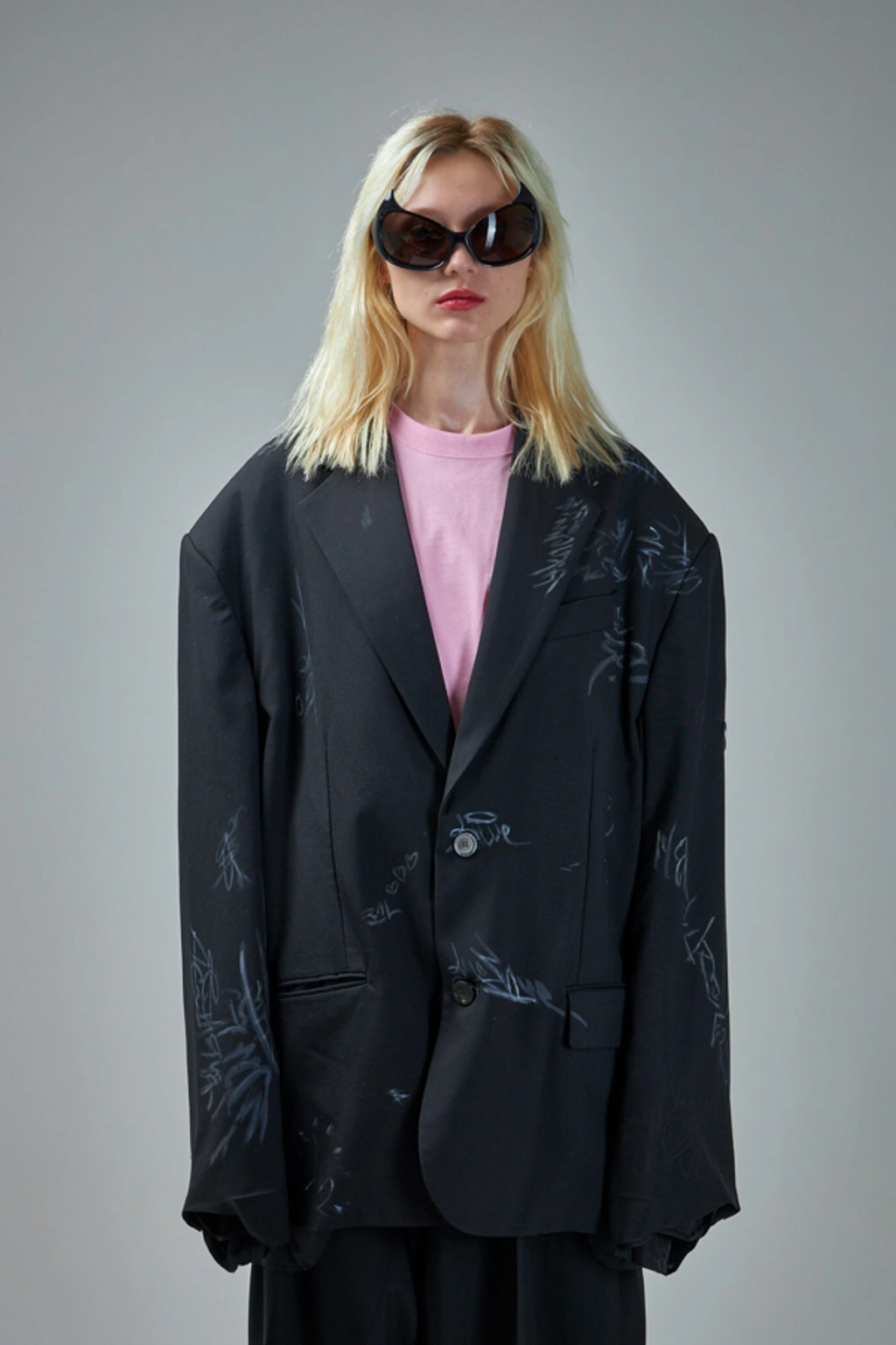 Balenciaga Graffiti Skater Tailored Jacket In Black | ModeSens