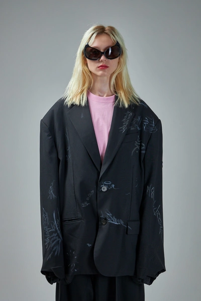 Balenciaga Graffiti Skater Tailored Jacket In Black ModeSens