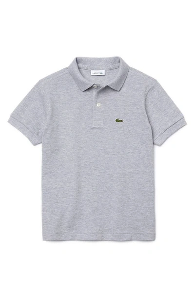 Lacoste Babies'  Classic Cotton Piqué Polo In Silver Grey Chine