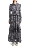 Golden Goose Bandana Print Long Sleeve Maxi Shirtdress In Anthracite