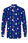 Opposuits Men's Long-sleeve Blue Festivity Shirt In Blue