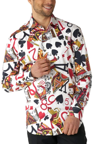 Opposuits King Of Clubs Long Sleeve Shirt In Grey