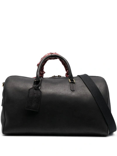 Golden Goose Zip-up Leather Duffle Bag In Black