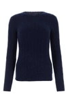 Polo Ralph Lauren Womens Hunter Navy Cable-knit Round-neck Cashmere Jumper In Blue