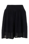 Tory Burch Viscose Shorts With Elastic Waistband And Pleated Design In Black