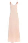 Magda Butrym Open-back Appliquéd Silk-satin Maxi Dress