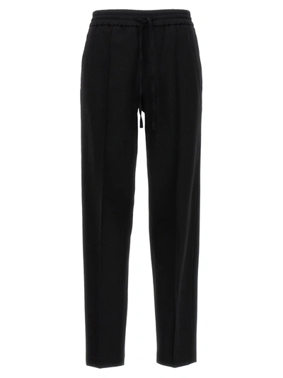 Twinset Black Wool Trousers With Drawstring Twin Set Woman