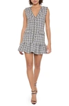 Likely Franco Plaid Fray Ruffle Hem Minidress In Grey Multi