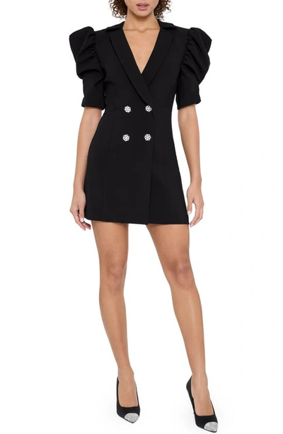 Likely Taya Puff Sleeve Blazer Dress In Black