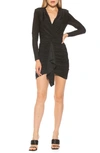 Alexia Admor Ruched Drape Mini Dress In Black