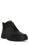 Steve Madden Zylon Faux Leather Steel Toe Boot In Black