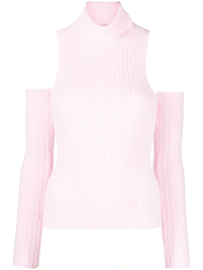 Blumarine Ribbed-knit Top In Pastel