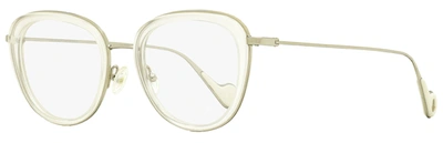 Moncler Women's Rounded Eyeglasses Ml5048 022 Palladium/crystal 50mm In Multi