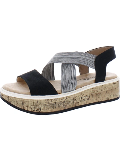 Lifestride Clementine Womens Cushioned Footbed Slip-on Wedge Sandals In Multi