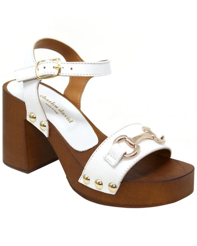 Charles David Women's Exposed Clog Sandals In White