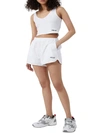 FRENCH CONNECTION WOMENS RIBBED LOGO CASUAL SHORTS