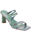 Marc Fisher Kristin Womens Faux Leather Slip On Strappy Sandals In Green
