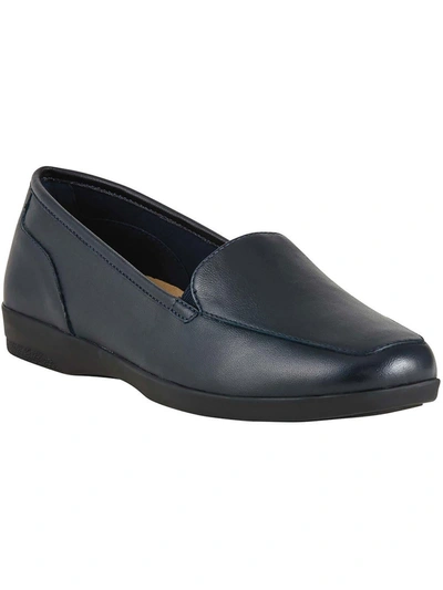 Easy Spirit Devitt Womens Leather Loafers In Black