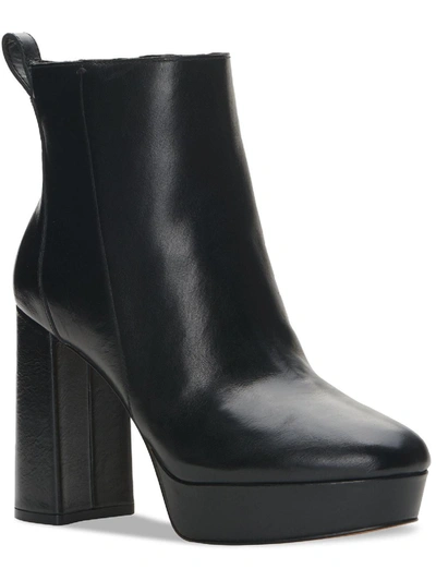 Vince Camuto Dannia Womens Leather Square Toe Ankle Boots In Black