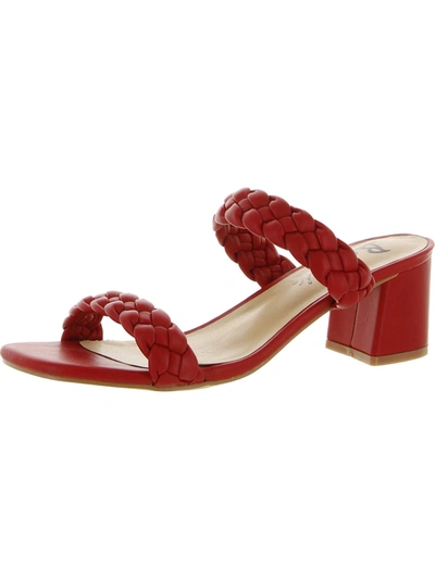 Bellini Fuss Womens Leather Strappy Block Heel In Red