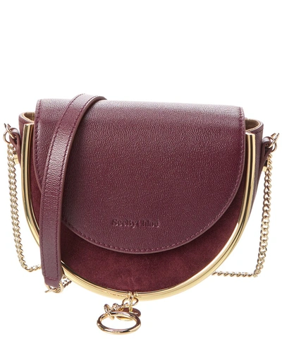 See By Chloé Mara Leather & Suede Shoulder Bag In Red