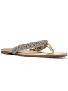 Nine West Tinee 5 Womens Rhinestone Slip On Flip-flops In Gold