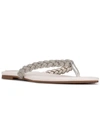 Nine West Tinee 5 Womens Rhinestone Slip On Flip-flops In White