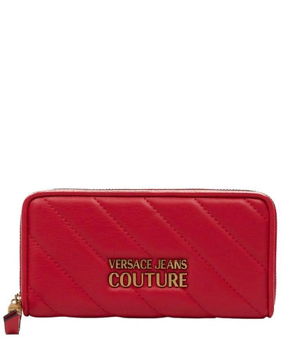 Versace Jeans Couture Logo-plaque Wallet In Red