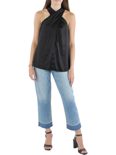 Generation Love Womens Silk Crossover Blouse In Black