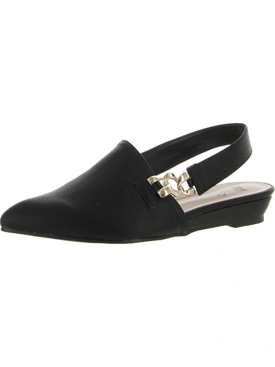 Bellini Fret Womens Ankle Strap Pointed Toe Wedge Sandals In Black