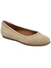 Zodiac Sonia Womens Leather Round Toe Ballet Flats In Beige