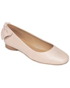 Bernardo Eloise Flat Women Blush Leather Bow Detail Square Toe Slip-on Rhs5831 In Pink