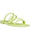Steve Madden Skyler J Womens Slip On Studded Slide Sandals In Green