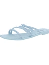Steve Madden Skyler J Womens Slip On Studded Slide Sandals In Blue