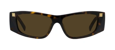 Givenchy Gv40048f 52j Rectangle Sunglasses In Brown