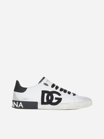 Dolce & Gabbana Portofino Trainers In White,black