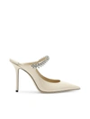 JIMMY CHOO BING CREAM PUMPS WITH CRYSTALS